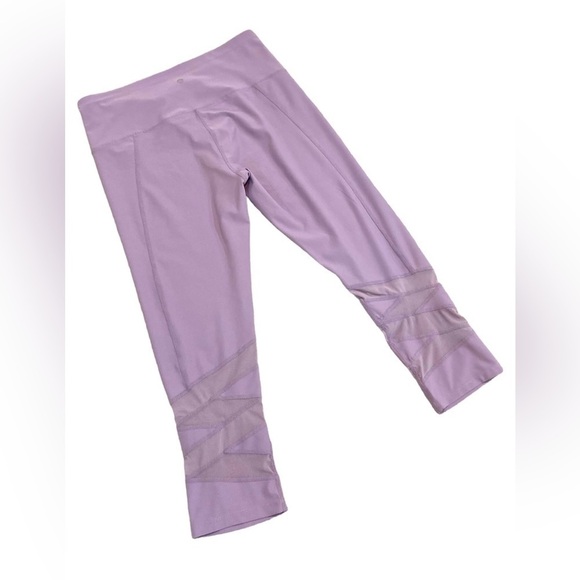 Apana lavender cropped sheer inlays high waisted athletic leggings size medium - Picture 1 of 8